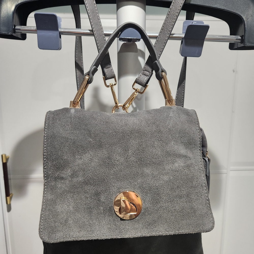 Gray Suede Women's Backpack - image 1